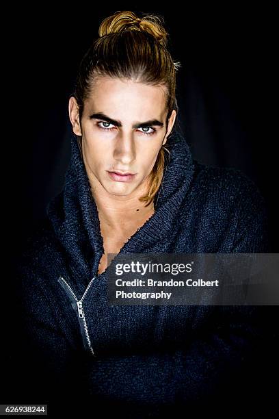 male model - man bun stock pictures, royalty-free photos & images