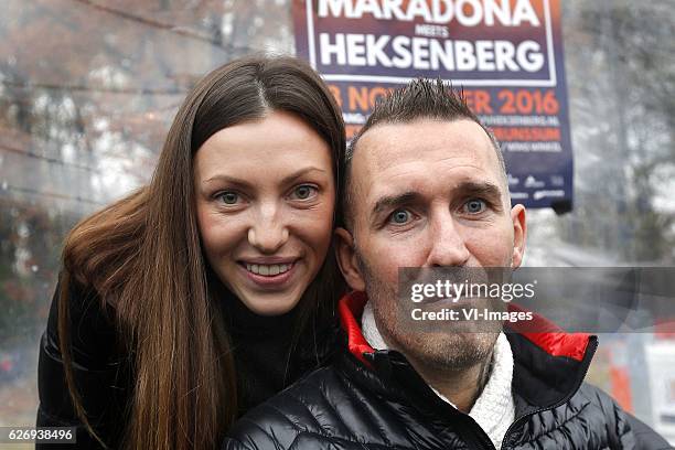 Fernando Ricksen , Veronika Ricksen during a photoshoot at sportpark Langeberg on November 13, 2016 in Brunssum, The Netherlands