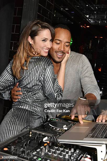 Presenter Charlotte Namura and companion Jean-luc GuizonneÊfrom Star Academy attend Charlotte Namura and Clio Pajczer DJ Party at La Gioia in VIP...