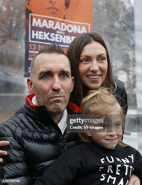 Fernando Ricksen , Veronika Ricksen , Isabelle Ricksen during a photoshoot at sportpark Langeberg on November 13, 2016 in Brunssum, The Netherlands