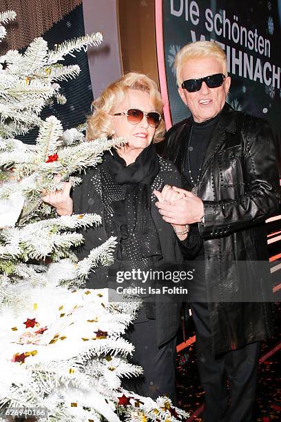 German singer Heino and his wife Hannelore Kramm attend the tv show 'Die schoensten Weihnachtshits' on November 30, 2016 in Munich, Germany.