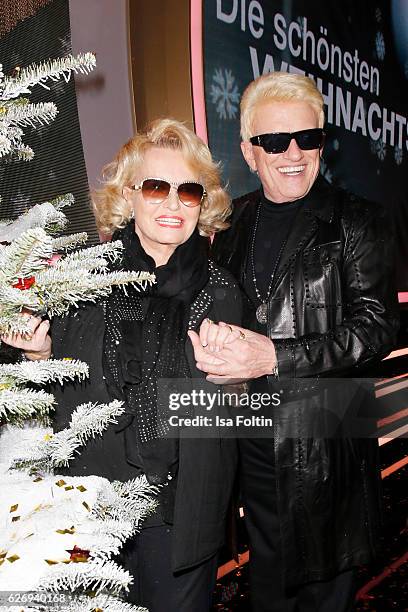 German singer Heino and his wife Hannelore Kramm attend the tv show 'Die schoensten Weihnachtshits' on November 30, 2016 in Munich, Germany.