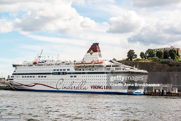 cinderella viking line cruise ship in stockholm, sweden - viking line stock pictures, royalty-free photos & images