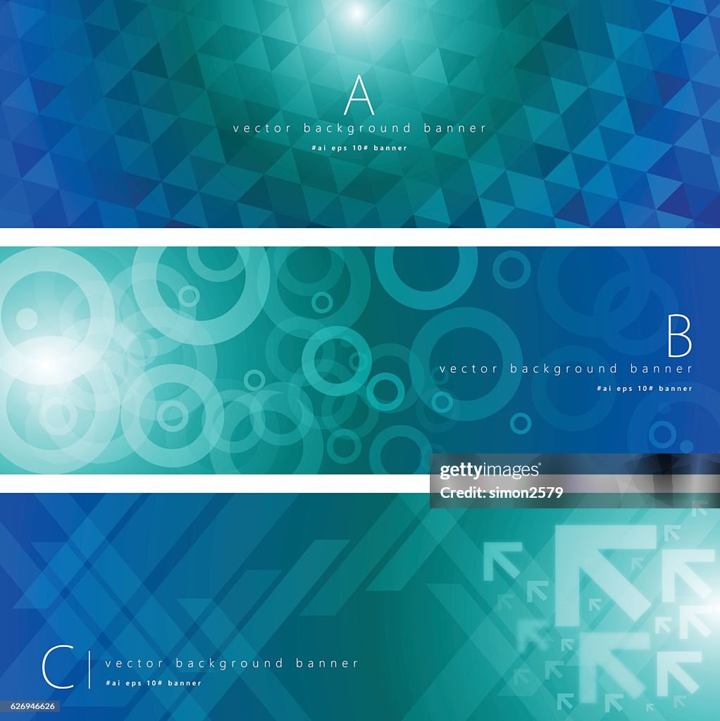 Blue And Green Color Pattern Background Banner Set High-Res Vector ...
