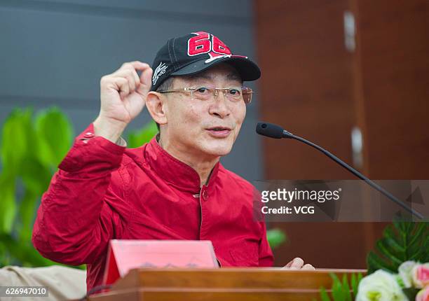 Year-old Liu Xiao Ling Tong , actor famous for the role as the Monkey King, speaks on his lecture tour on November 27, 2016 in Ningbo, Zhejiang...