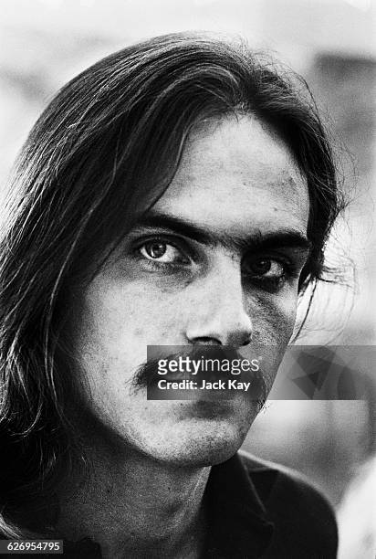 American singer-songwriter and guitarist James Taylor, 8th July 1971. He is in London to perform at the Royal Festival Hall with Carole King.