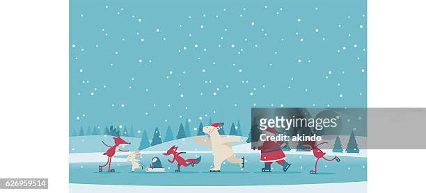 christmas - winter sport vector stock illustrations