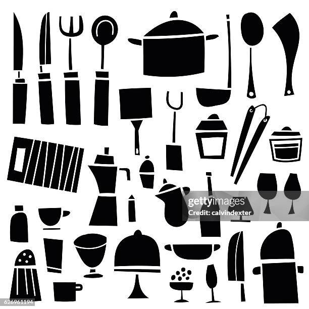 kitchen tools  - glazed food stock-grafiken, -clipart, -cartoons und -symbole