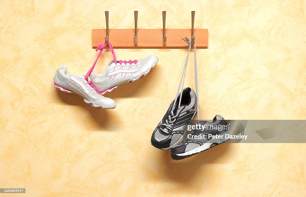 His and hers keep fit trainers