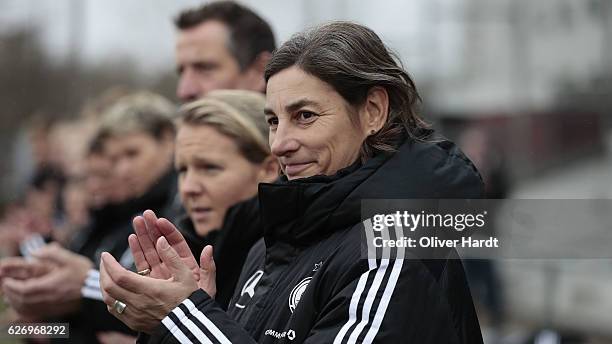 Xxx Head coach Bernhard Anouschka of Germany looks on prior to the international friendly match between U17 Girl's Denmark and U17 Girl's Germany at...