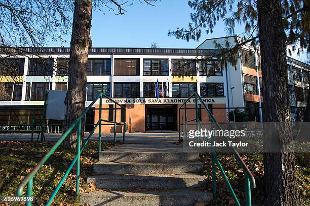 General view of Melania Trump's old primary school on November 29, 2016 in Sevnica, Slovenia. Born in Slovenia, Melania Trump was raised in the town...