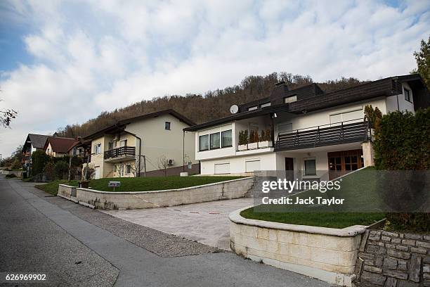 Former home of Melania Trump, where she lived with her parents after they moved from a nearby apartment block, on November 28, 2016 in Sevnica,...