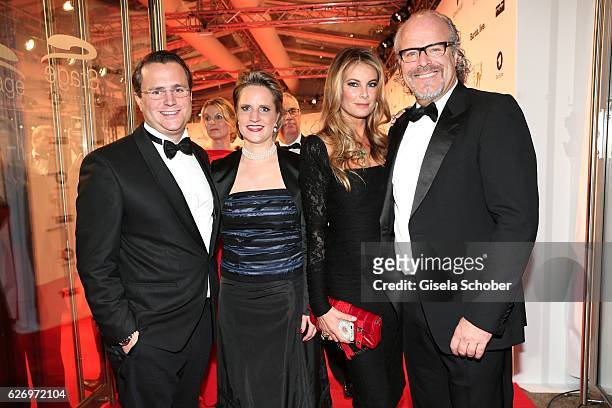 Simon Buecher, Noweda, and his wife Leonie Buecher, Peter Olsson and his girlfriend Daniela Unruh during the Bambi Awards 2016, arrivals at Stage...