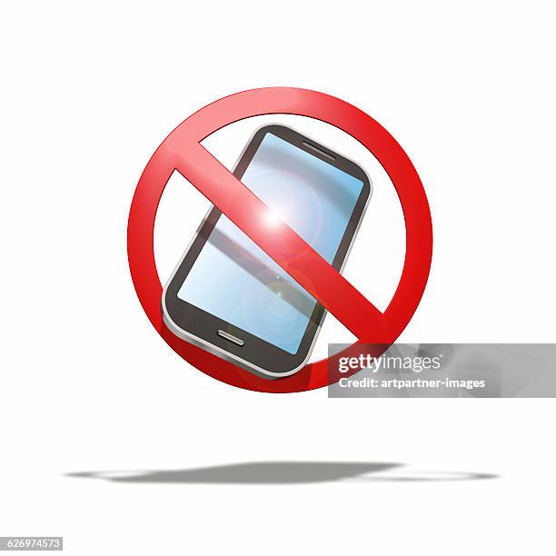 sign, smartphones not allowed - banned stockfoto's en -beelden