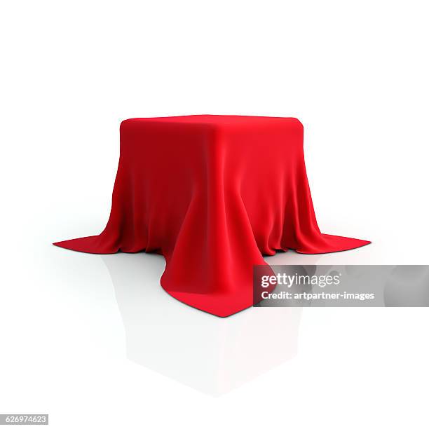 box covered with red cloth - eingewickelt stock-fotos und bilder