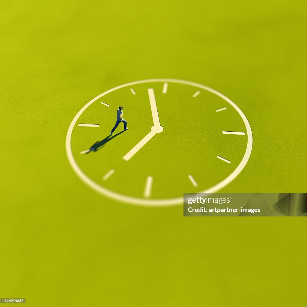 Clock shaped Path with man