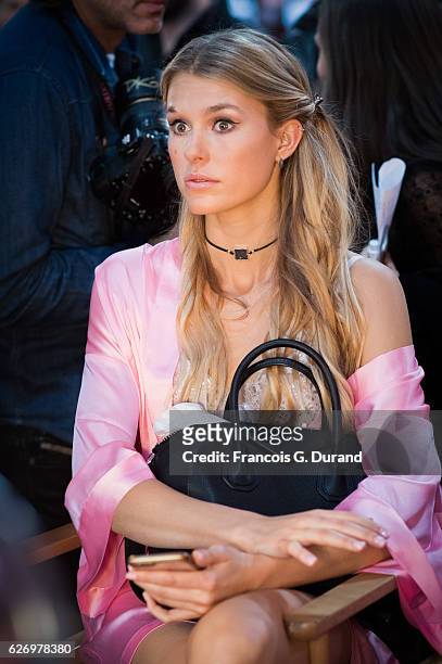 Keke Lindgard poses backstage prior the 2016 Victoria's Secret Fashion Show on November 30, 2016 in Paris, France.