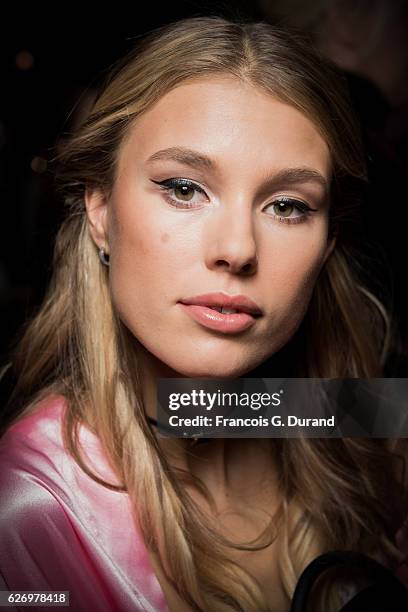 Keke Lindgard poses backstage prior the 2016 Victoria's Secret Fashion Show on November 30, 2016 in Paris, France.