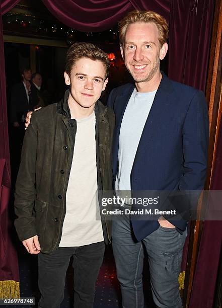 Sam Clemmett and Paul Thornley attend the WhatsOnStage Awards nominations party at Cafe de Paris on December 1, 2016 in London, England.
