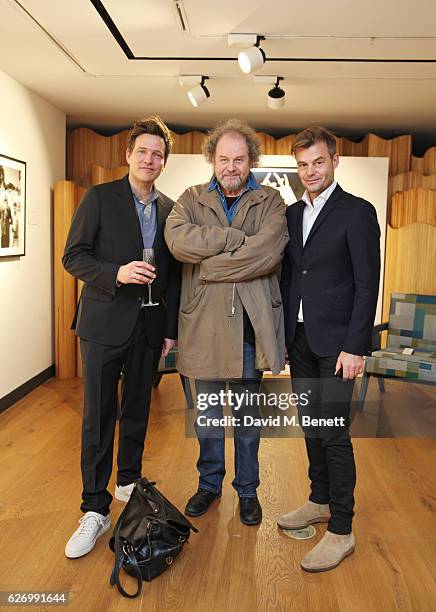 Thomas Vinterberg, Mike Figgis and Marc Hom attend a book launch and exhibition of "Profiles" by Marc Hom hosted by Sir Paul Smith, Thomas Vinterberg...