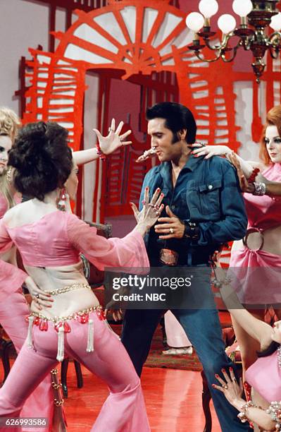 Pictured: Elvis Presley during his '68 Comeback Special on NBC --