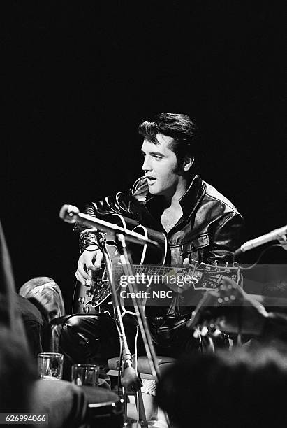 Pictured: Elvis Presley during his '68 Comeback Special on NBC --