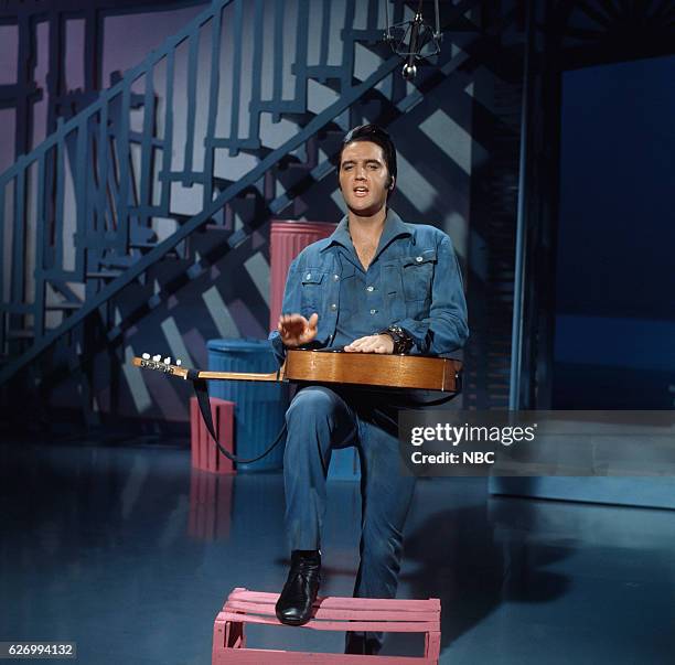 Pictured: Elvis Presley during his '68 Comeback Special on NBC --