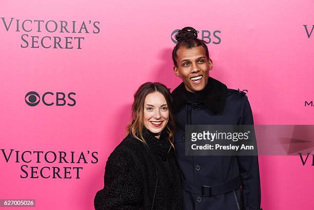 Coralie Barbier and Stromae aka Paul van Haver arrive at 2016 VictoriaÕs Secret Fashion Show held at Le Grand Palais on November 30, 2016 in Paris,...