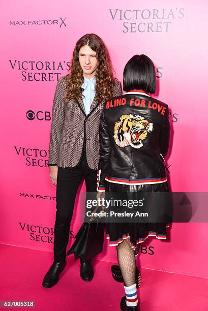 Maxime Sokolinski and Stephanie Sokolinski arrives at 2016 VictoriaÕs Secret Fashion Show held at Le Grand Palais on November 30, 2016 in Paris,...