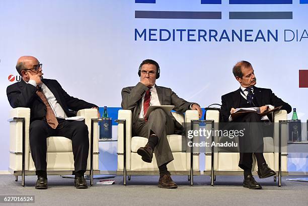 Portugal's Defence Minister Jose Alberto Azeredo Lopes , Tunisian Defense Minister Farhat Horchani , and President of Institute for International...