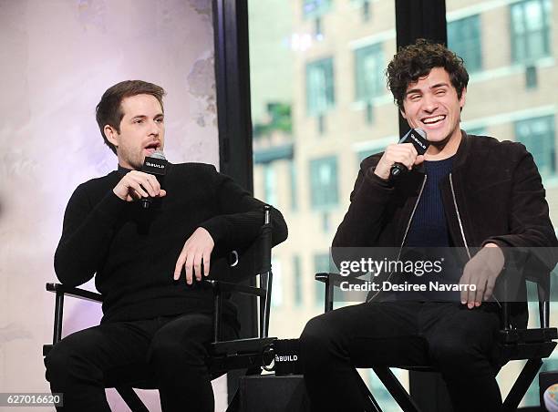 Ian Hecox and Anthony Padilla attend Build Presents 'Ghostmates' at AOL HQ on December 1, 2016 in New York City.