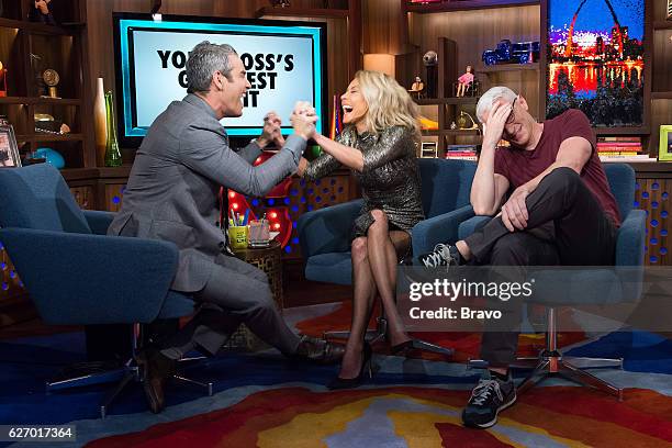 Pictured : Andy Cohen, Kelly Ripa and Anderson Cooper --