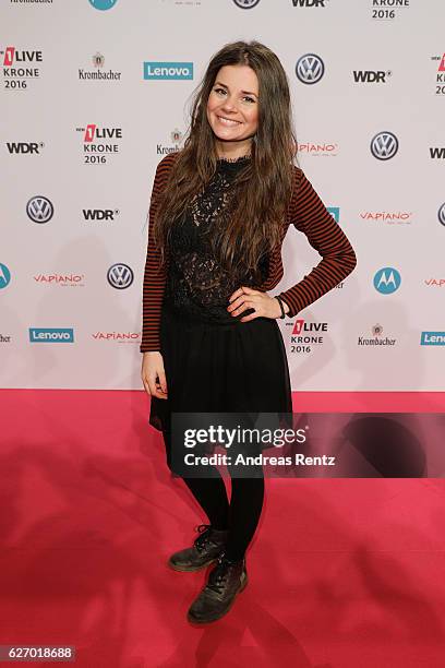 Joyce Ilg attends the 1Live Krone at Jahrhunderthalle on December 1, 2016 in Bochum, Germany.