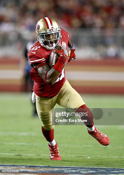 Quinton Patton of the San Francisco 49ers in action against the Los Angeles Rams at Levi's Stadium on September 12, 2016 in Santa Clara, California.