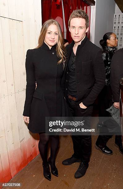 Eddie Redmayne and Hannah Bagshawe attend the launch of 'The Reindeer 2016' an immersive Christmas dining experience by Bistrotheque, at Sarabande ,...