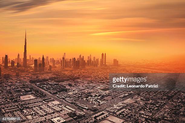 dubai downtown skyline - middle east stock pictures, royalty-free photos & images
