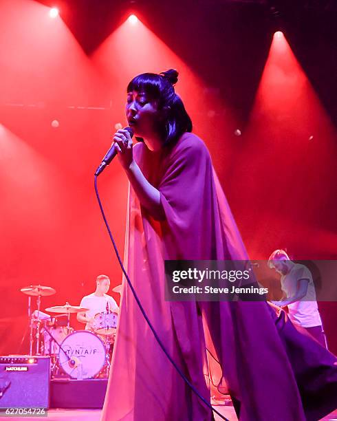 Alisa Xayalith of The Naked And Famous performs at Fox Theater on November 30, 2016 in Oakland, California.