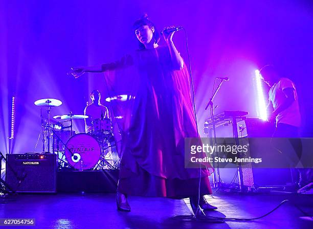 Alisa Xayalith of The Naked And Famous performs at Fox Theater on November 30, 2016 in Oakland, California.