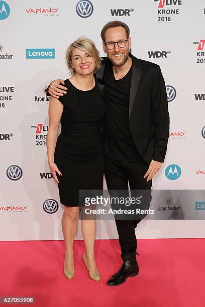 Sabine Heinrich and Guest attend the 1Live Krone at Jahrhunderthalle on December 1, 2016 in Bochum, Germany.