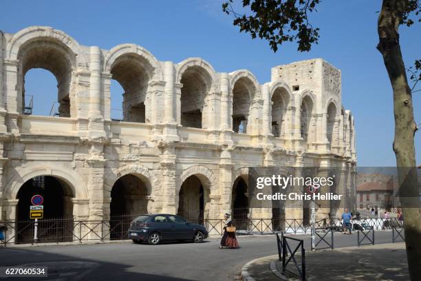 roman amphitheatre arles - arles stock pictures, royalty-free photos & images