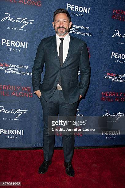 Steve Kazee arrives at the Opening Night of 'Merrily We Roll Along' at the Wallis Annenberg Center for the Performing Arts on November 30, 2016 in...