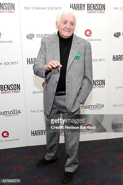 Photograher Harry Benson attends the Magnolia Pictures & The Cinema Society host the premiere of "Harry Benson: Shoot First" at the Beekman Theatre...
