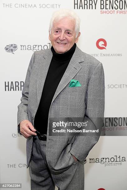Photograher Harry Benson attends the Magnolia Pictures & The Cinema Society host the premiere of "Harry Benson: Shoot First" at the Beekman Theatre...