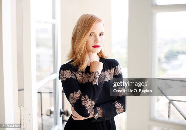 Actress Jessica Chastain of the film "Miss Sloane" is photographed for Los Angeles Times on November 4, 2016 in Los Angeles, California. PUBLISHED...