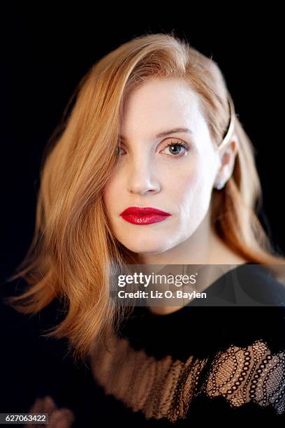 Actress Jessica Chastain of the film "Miss Sloane" is photographed for Los Angeles Times on November 4, 2016 in Los Angeles, California. PUBLISHED...