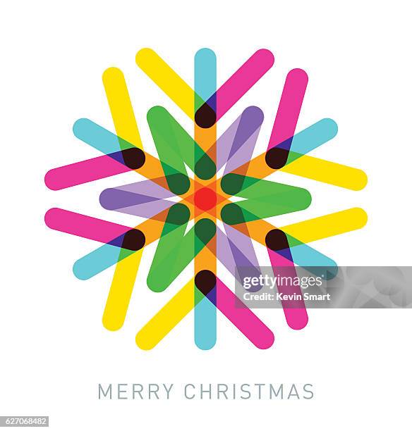 multi-coloured snowflake - winter vacation stock illustrations