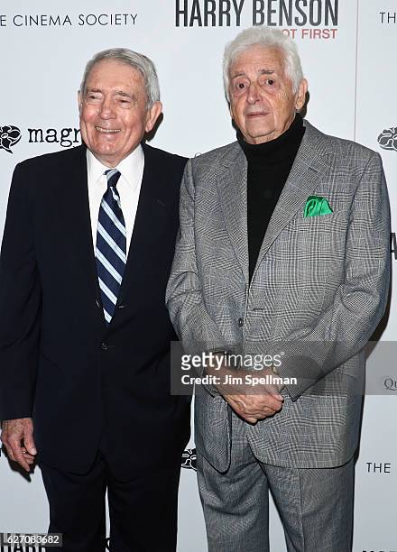 Photographer Harry Benson and journalist Dan Rather attend the premiere of "Harry Benson: Shoot First" hosted by Magnolia Pictures and The Cinema...