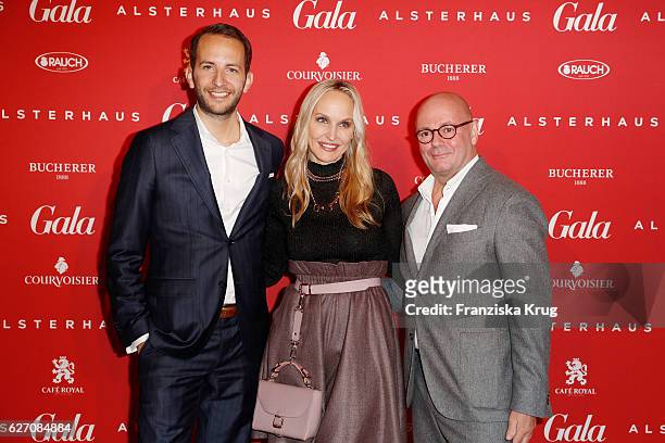 Timo Weber, Anne Meyer-Minnemann and Andre Maeder attend the GALA Christmas Shopping Night 2016 at Alsterhaus on December 1, 2016 in Hamburg, Germany.