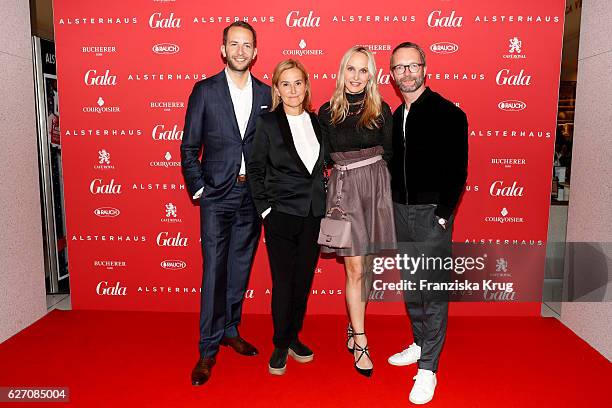 Timo Weber, Petra Fladenhofer, Anne Meyer-Minnemann and Marcus Luft attend the GALA Christmas Shopping Night 2016 at Alsterhaus on December 1, 2016...