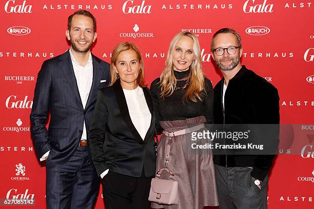 Timo Weber, Petra Fladenhofer, Anne Meyer-Minnemann and Marcus Luft attend the GALA Christmas Shopping Night 2016 at Alsterhaus on December 1, 2016...